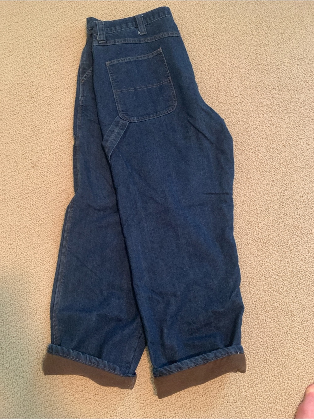Wrangler Lined Relaxed Fit Dark Blue Jeans Outdoor Workman’s Jeans - Picture 4 of 7